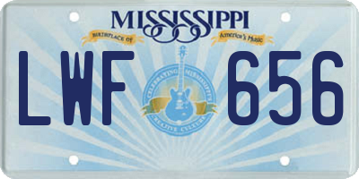 MS license plate LWF656