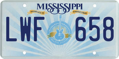 MS license plate LWF658