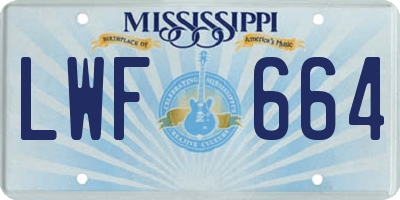 MS license plate LWF664