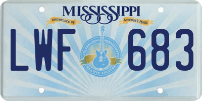 MS license plate LWF683