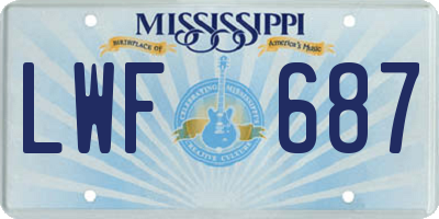 MS license plate LWF687