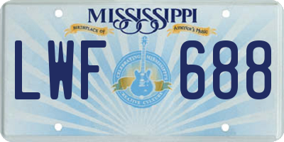 MS license plate LWF688