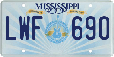 MS license plate LWF690