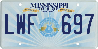 MS license plate LWF697