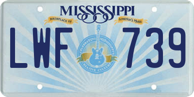 MS license plate LWF739