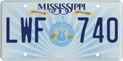 MS license plate LWF740