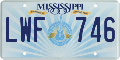 MS license plate LWF746