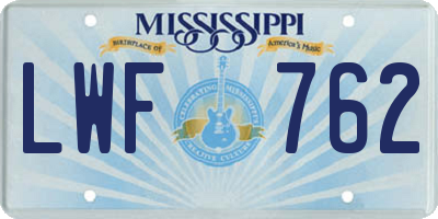 MS license plate LWF762