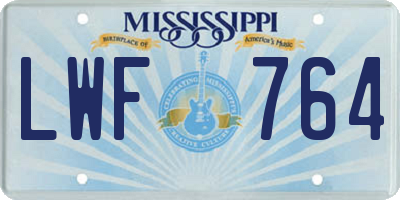 MS license plate LWF764