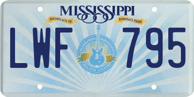 MS license plate LWF795