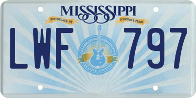 MS license plate LWF797