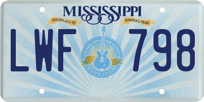 MS license plate LWF798