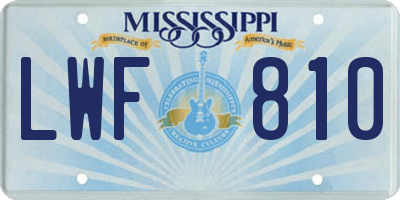 MS license plate LWF810