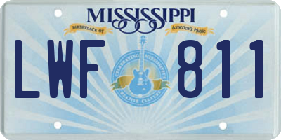 MS license plate LWF811