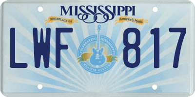 MS license plate LWF817