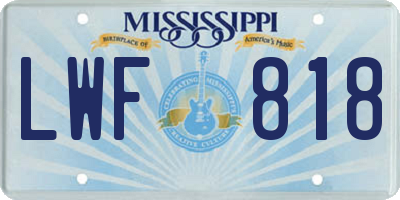 MS license plate LWF818