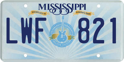 MS license plate LWF821