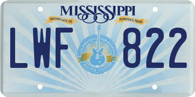 MS license plate LWF822