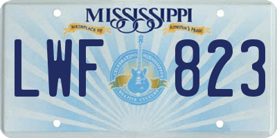 MS license plate LWF823