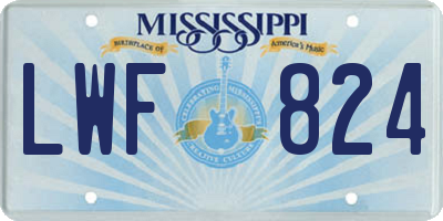 MS license plate LWF824