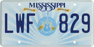 MS license plate LWF829