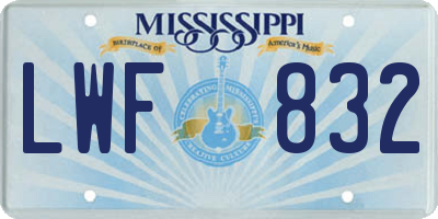 MS license plate LWF832