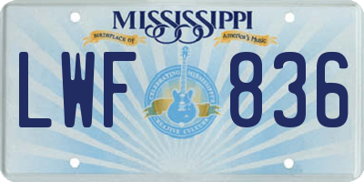 MS license plate LWF836