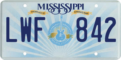 MS license plate LWF842