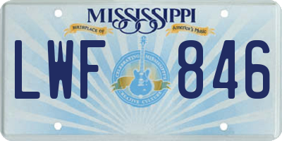 MS license plate LWF846
