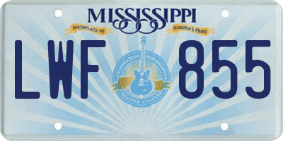 MS license plate LWF855