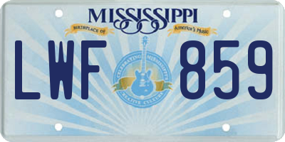 MS license plate LWF859