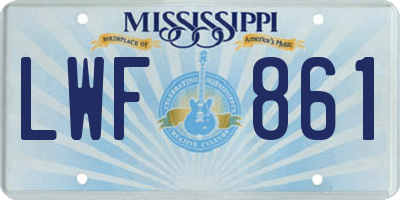 MS license plate LWF861