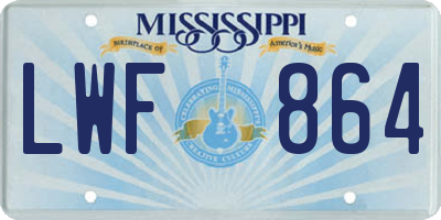 MS license plate LWF864