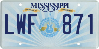 MS license plate LWF871