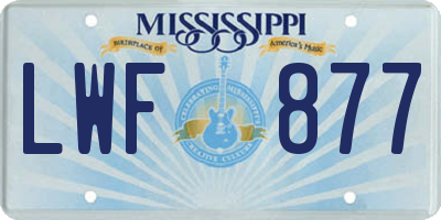 MS license plate LWF877