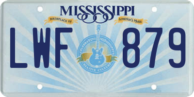 MS license plate LWF879