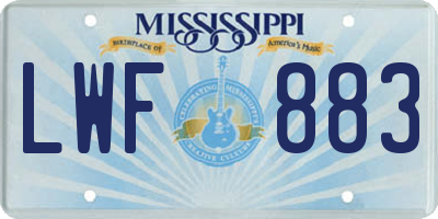MS license plate LWF883