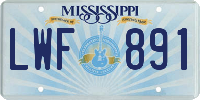 MS license plate LWF891