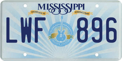 MS license plate LWF896