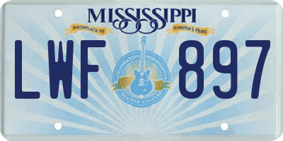 MS license plate LWF897