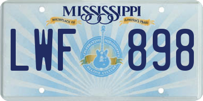 MS license plate LWF898