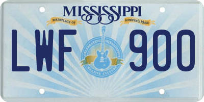 MS license plate LWF900