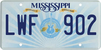 MS license plate LWF902