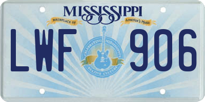 MS license plate LWF906