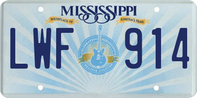 MS license plate LWF914