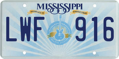 MS license plate LWF916