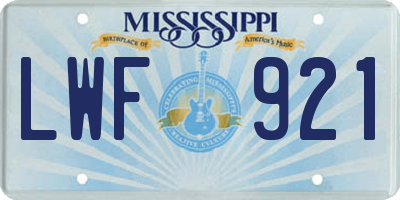 MS license plate LWF921