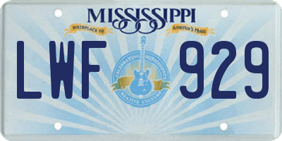 MS license plate LWF929