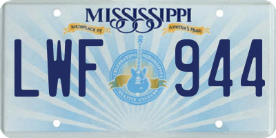 MS license plate LWF944