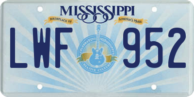 MS license plate LWF952
